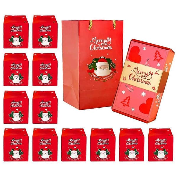 10/12/16/18PCS Vikbar Hoppande Presentförpackning DIY God Jul Rött Kuvert Presentförpackning Födelsedagsförslagsbox Kreativ Exploderande Box[HK] B
