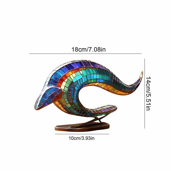 HK Metal Dyre Dekoration Have Statue Vildt Yard Farverige Kunst Skrivebord Skulptur Whales