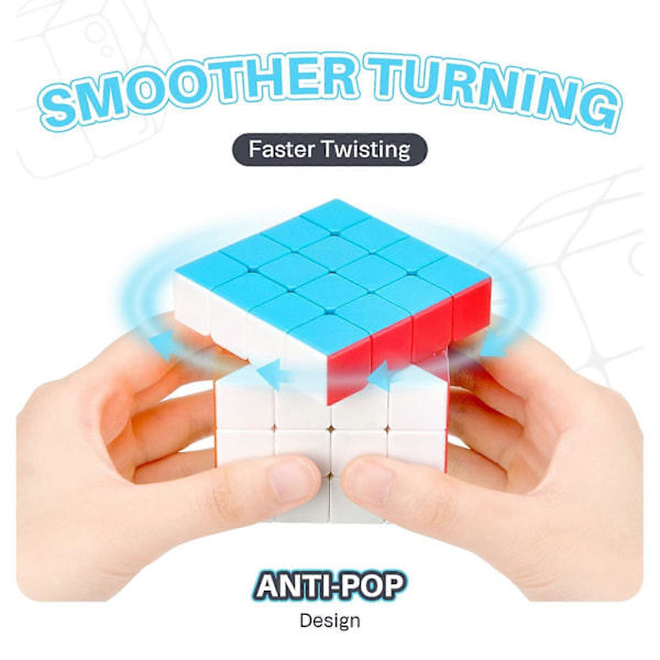 3x3/4x4/5x5 Speed Cube Magic Cube för barn och vuxna, Stickerless[HK] 4x4x4