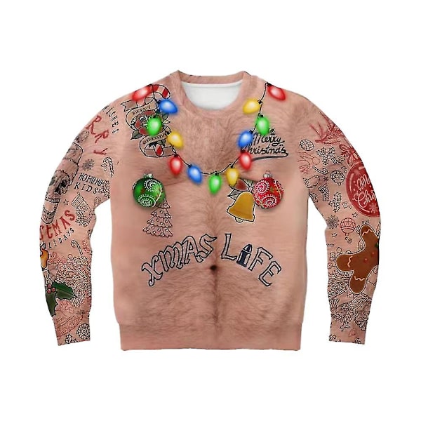 Ful Jultröja för Kvinnor och Män - Jultröja Pullover Jumper Tunika[HK] Apricot S