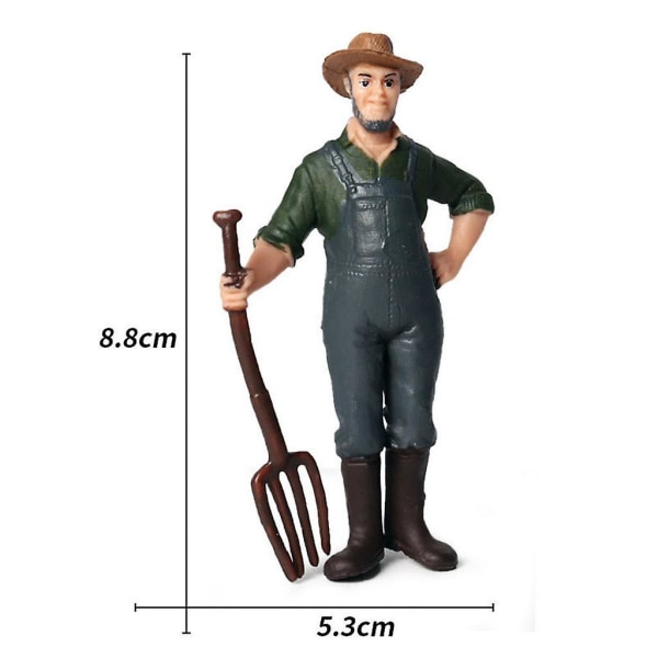 Actionlekefigurer Gårdspersonalemodeller Figurlekegavegave Kvinnelig bonde[HK] Farmer 7.7-9.5cm