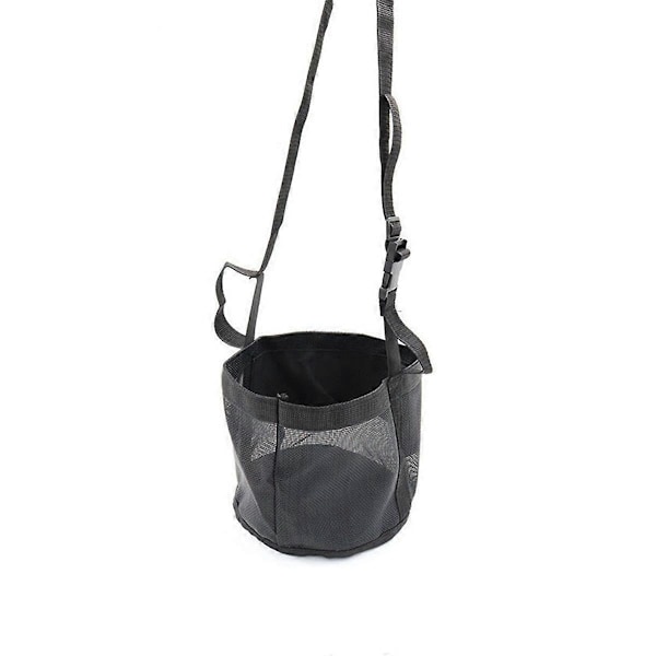 Justerbar Elastisk Höpåse för Hästar - Utomhus Halspåse för Foder - 24x25cm[HK] Black