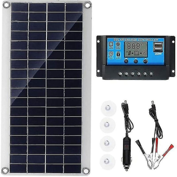 Rion 300w 12v solpanel, solpanelsæt, batteriopladersæt med 20a solcelleladekontroller til autocampere, yacht, udendørs, have, belysning 1[HhhK]