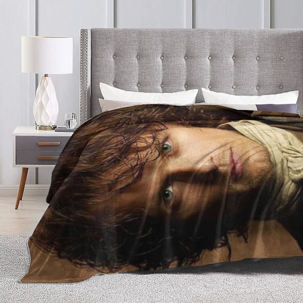 Komfortabelt Ultra-Blødt Micro Fleece Tæppe, Jamie Fraser Fleece Tæpper til Sofa Seng Rejse ABD18001[HK] 60x50in 150x125cm