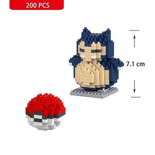 Nanoblock Lille Bygning Pikachu Mursten Model Uddannelseslegetøj Til Børn Fødselsdag Mursten Blokke[HK] Snorlax