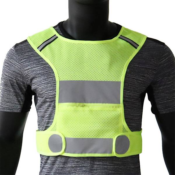 Reflekterande Väst Löpning Utrustning Ultralätt & Bekväm Säkerhetsvästar För Löpning, Promenader, Cykling[HK] XL