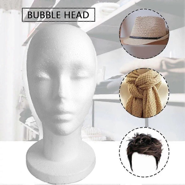Skum Mannekeng Hode Modell Solbriller Brille Stativ Hatt Caps Display Holder Headset Mannekeng Hode Display Stativ Rack[HK] white