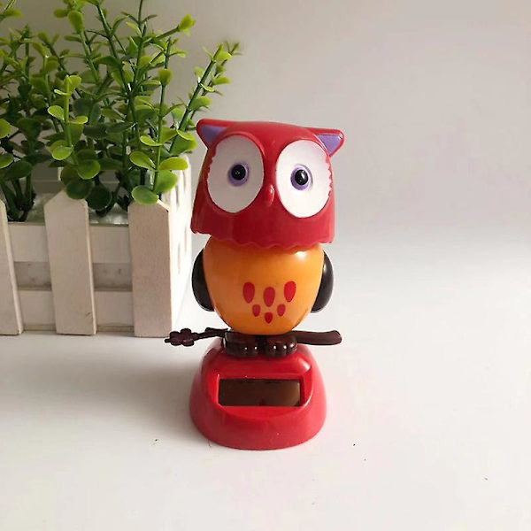 Aurinkoinen sarjakuvahahmo koriste autokojelautaan dynaaminen tanssi eläin pöytäkoriste kotiin työpöydälle toimistoon[HkkK] Red Owl