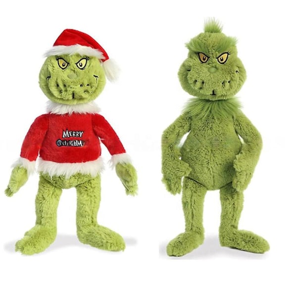 Vorallme Ny julgrönt monster Grinch Plyschleksaker Juldekorationer Gosedjur Plysch för barn Julklappar02[HK]