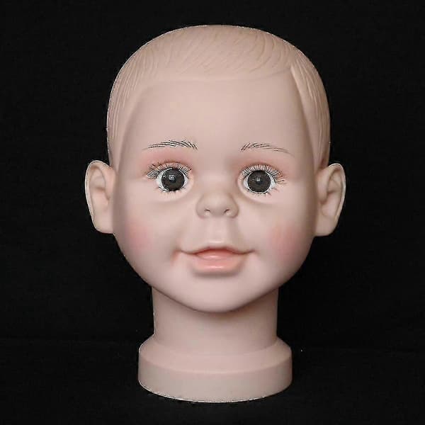 Liten gutt utstillingshode i PVC for barn, hattutstillingsform, hodeplaggsholder L