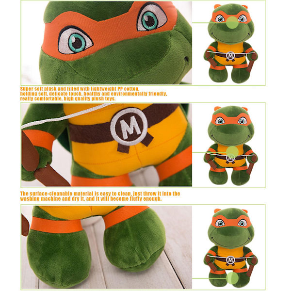 Teenage Mutant Ninja Turtles Plysch Tmnt Leonardo Plushie Söta Sköldpadds Plushies Dockor För Barn[HhkK] Red 25cm