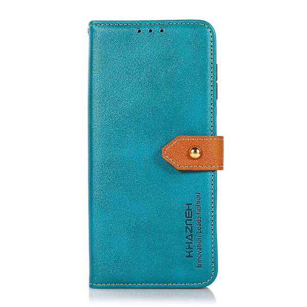 Tvåfärgat Läderfodral i Kohud för iPhone 15[HK] Blue