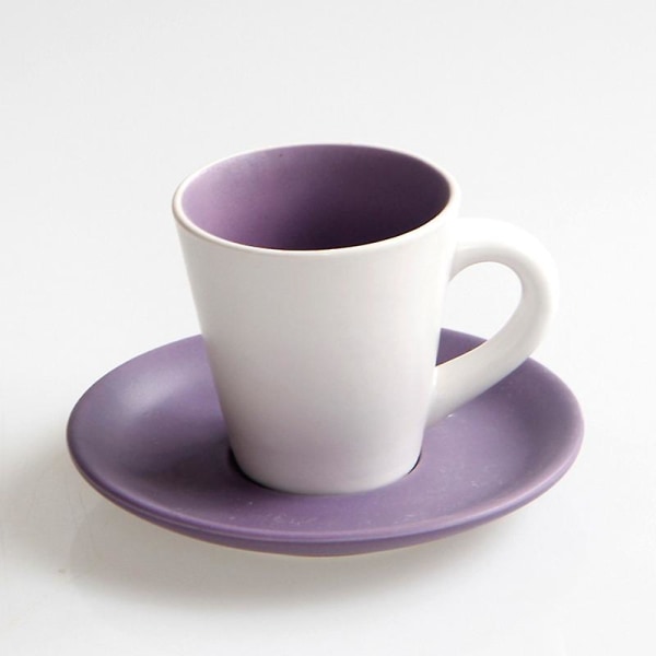 Färg Espresso Kopp Set 100ml Europeisk Stil Matt Keramisk Espresso Kopp Storlek[HK] Purple 51-100ML