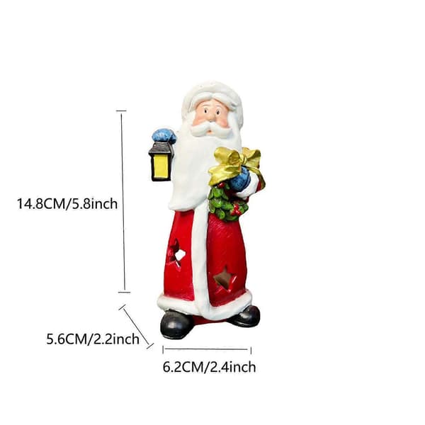 Jul tomte staty med LED-lampor heminredning julprydnader dekorativa nyårs bästa present [HK] C Red