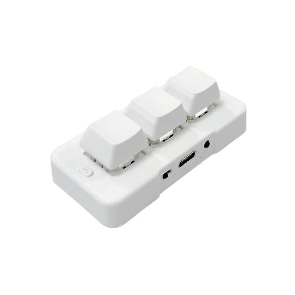 MK321BT 3-tasters mini tilpasset mekanisk tastatur med blå kontakt USB+BT Dual-Mode forbindelse til spil [HK] Silver