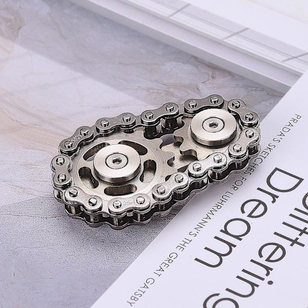 Cykelkæde Gear Fidget Spinner Metal Tandhjul - Rustfrit Stål Nyhedslegetøj til Stressaflastning og Håndstyrke[HK] multicolor