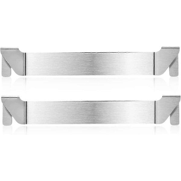 2 stk. Blackstone stekebrett, brakettklemme for bruker i rustfritt stål, spatelholder for grillkant (sølv) [HK]