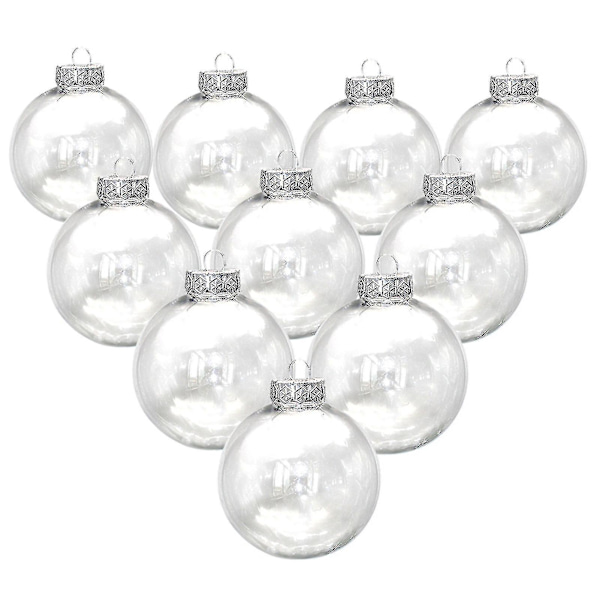 10 st Transparenta Julgranskulor Ihåliga Plast Glans DIY Tomma Prydnadskulor För Fest [HK] 6 cm