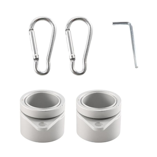 2 stk. Flagstangringe Anti-Wrap Flagstang Klips Sving 360° Roterende Flagstang Flagmontering Ringe 1 tomme [HkkK] silver
