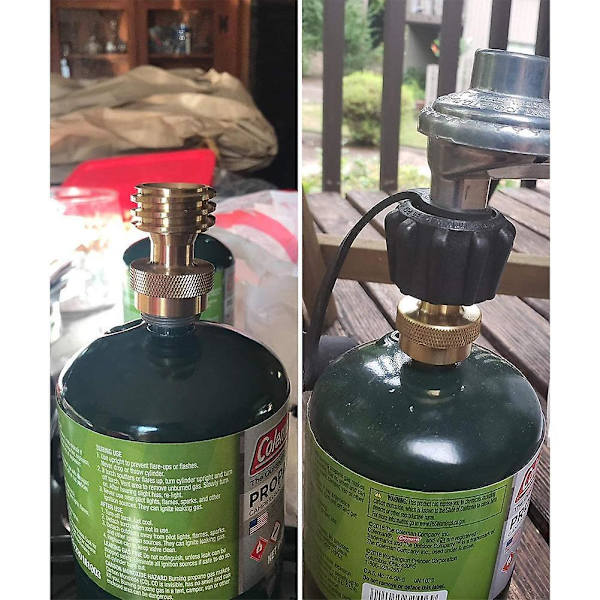 Camping Utomhus Gastank Uppblåsbar Fogspis Propan Påfyllningsadapter[HkkK]