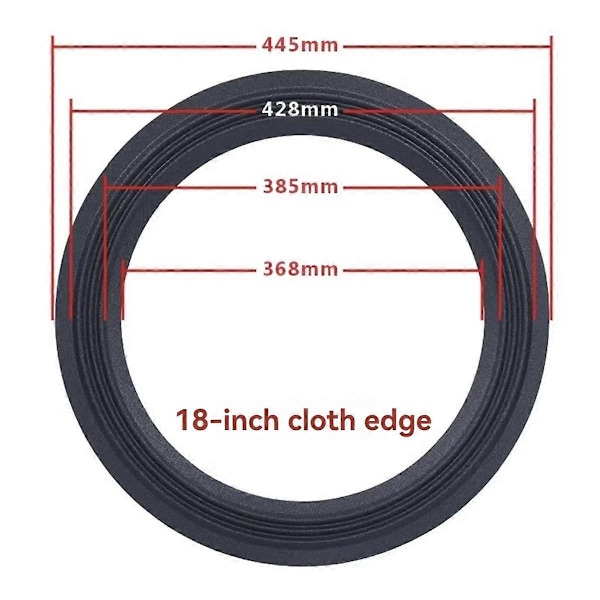 Højttaler Surround Reparationssæt til 18 tommer DIY Kantringe [HK] Black