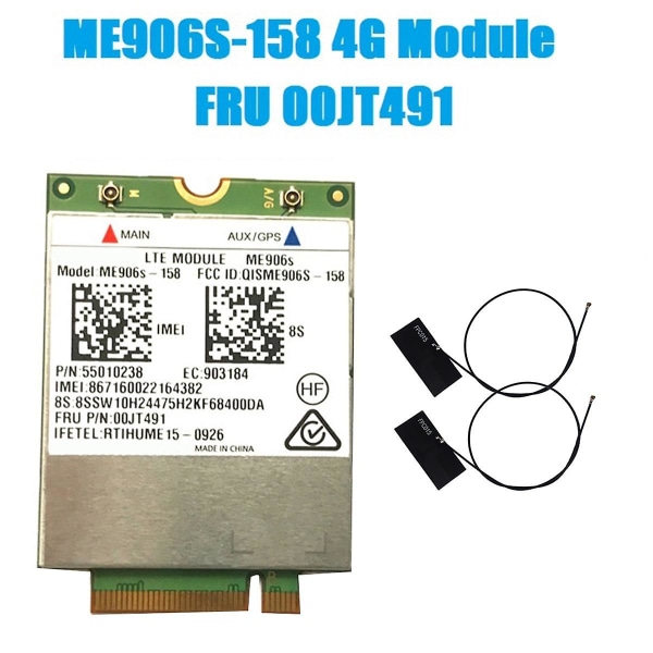 Me906s Wifi-kort+antenne Me906s-158 00jt491 4g-kort for L460 T460p T560 X260 P50s L560 X1 Yoga X1 C([HK])