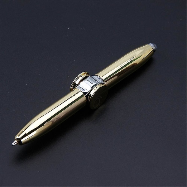 Led Pen Fidget Spinner Pen Stress Relief Legetøj Led Spinning Kuglepen Multi-colors -z[HK] Imitation gold