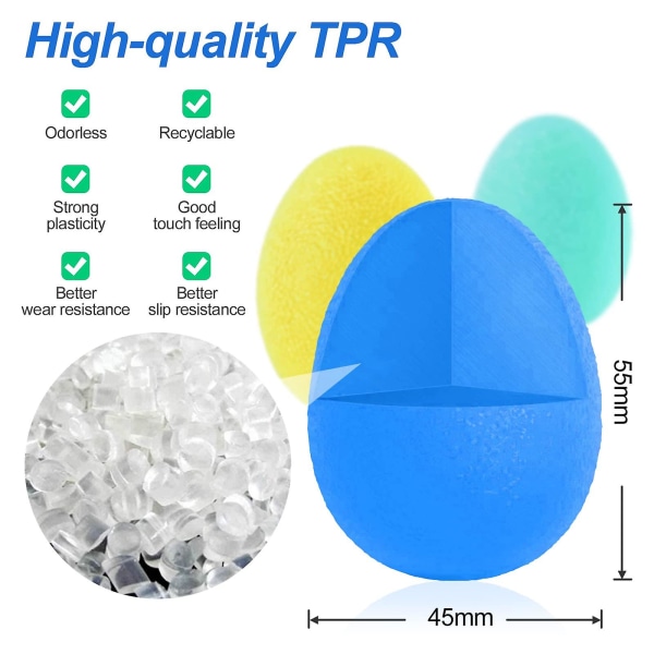 3-pak anti-stressbold for voksne, anti-stressbolde med forskellig hårdhed, håndtrænerbold til håndledsartrosetræning[HK]