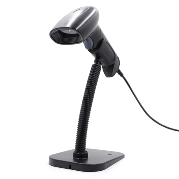 USB Stregkodescanner 1D 2D QR Håndholdt Kablet Stregkodelæser med Stand [HK] Black