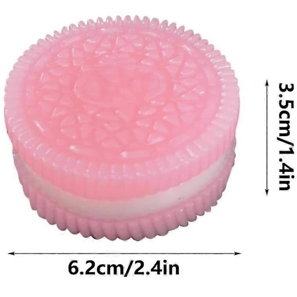 Cookie Squishy Biscuit Stress Relief Leksak, Ultra-Mjuk Kläm Sandwich Simulerings Dekompressions Leksak[HK] Pink