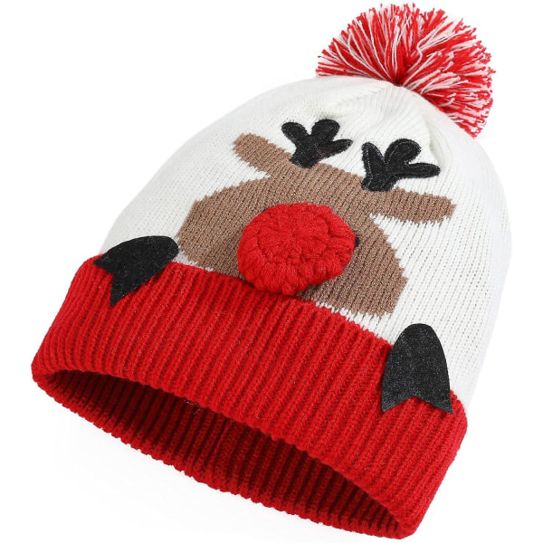 Unisex Julehat Vinter Strikket Hæklet Beanie Julemandshat til Kvinder Mænd [HK] Xmas3-