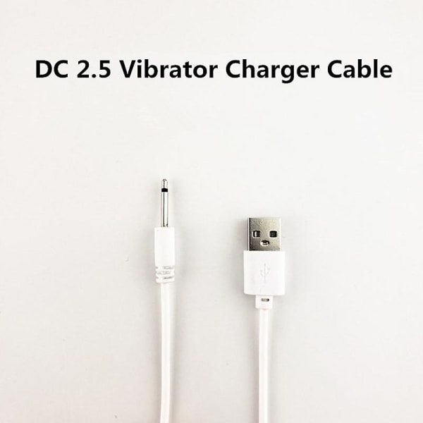 USB Dc 2.5 Vibratorladdarkabel för laddningsbara vuxenleksaker Vibratorer[HK] White