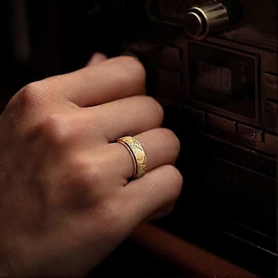 Mænds Fidget Ring Sort/Guld/Rosa Guld/Regnbue 8mm Rustfrit Stål Ring Spinner Ring Til Mænd Kvinder Stress Angstdæmpende Roterende Ring Finger[HK]