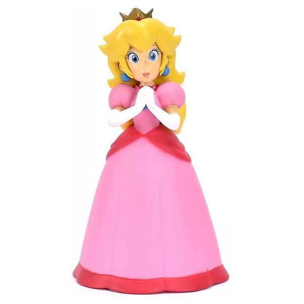 Super Mario Bros Samleobjekt Modell Dukke Mario Luigi Yoshi Peach Sopp Pvc Actionfigurer Leker Ornament Barn Bursdagsgave[HK] Princess Peach