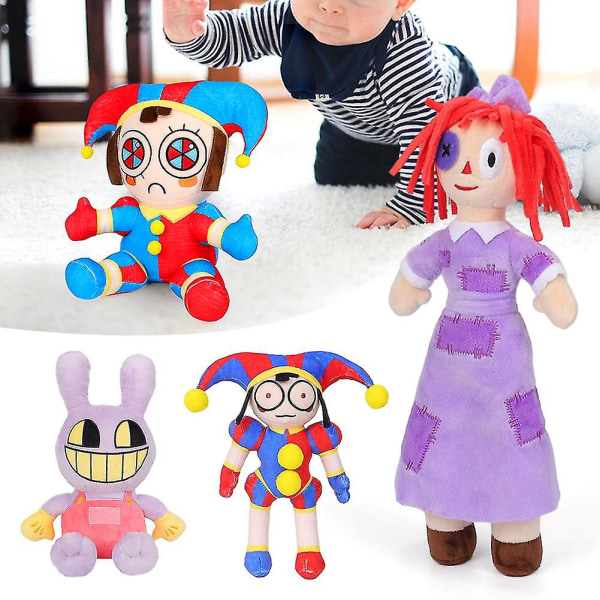 Digital Circus Plys, de fantastiske Pomni og Jax Plushies Legetøj, nye Digital Circus Plysdyr, tegneserie Billedpude G2023 Gaver[HK] B 30CM