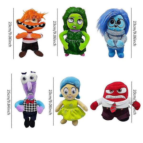 2024 Disney Pixar Inside Out Ilska Sorg Rädsla Glädje Ångest Avsky Karaktär Plyschleksaker Mjuk Fylld Dock Barnpresent 6 Stilar   Ångest