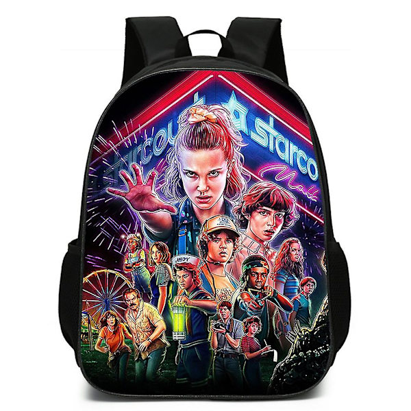 Stranger Things 11 Eleven Ryggsäck Studenter Barn Skola Stor Väska Axel Remsäck[HK] B