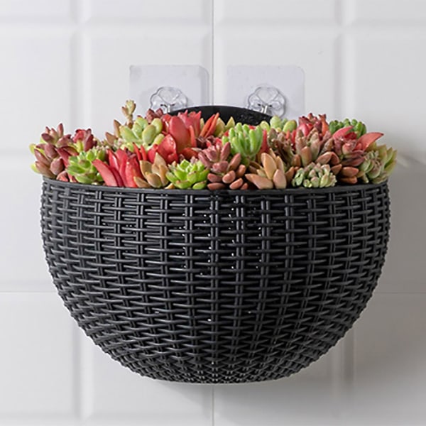 Väggmonterade Blomkrukor Blomkruka Present Balkong Halvcirkelformad Inomhus Utomhus Heminredning Hängande Europeisk Stil Vas[HkkK] Coffee small  size