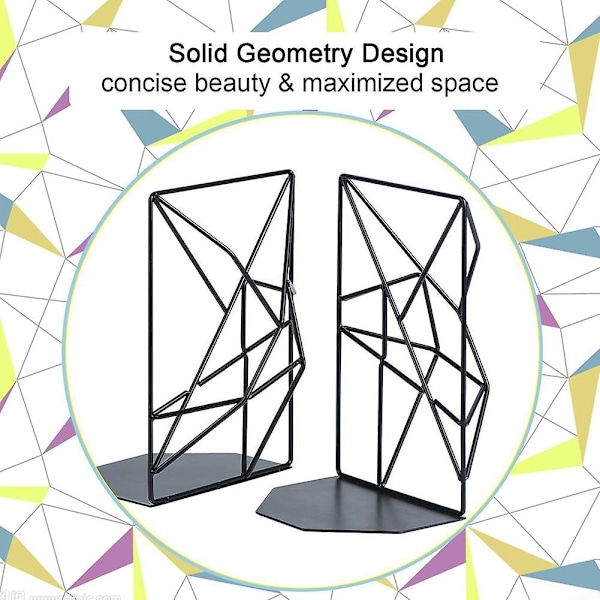 1 Par Geometrisk Design Bokstöd Skrivbordsbokställ Studier Hemmakontor Dekoration[HK] Golden
