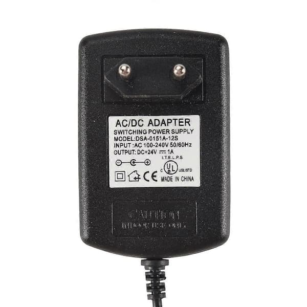 DC 24V 1A AC-adapter strømforsyning for LED-stripe lys CCTV-kamera 2.1mm x 5.5mm EU[HK]