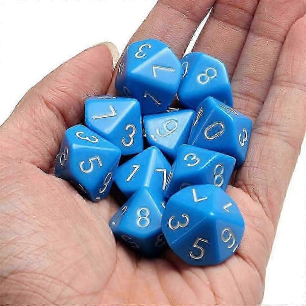 Polyhedral terningesæt til Dungeons and Dragons, vandtætte jumbo-store 10-sidede stykker med solid og tung konstruktion, letlæselig oxidation[HK]