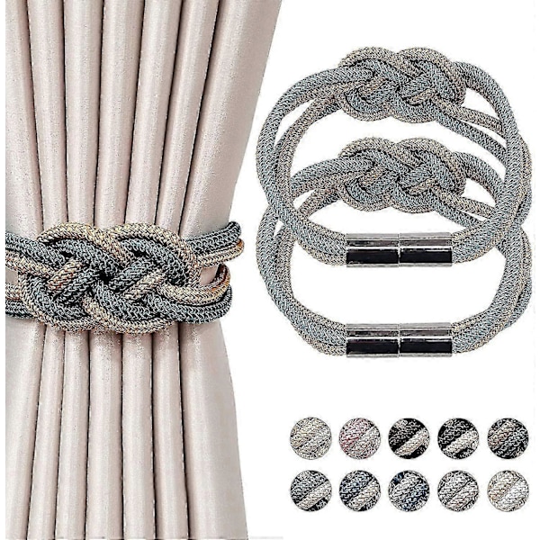 2 Stykker Magnetiske Gardinholdere - Ingen Boring Nødvendig, Premium Materiale[HK] Teal and Bronze