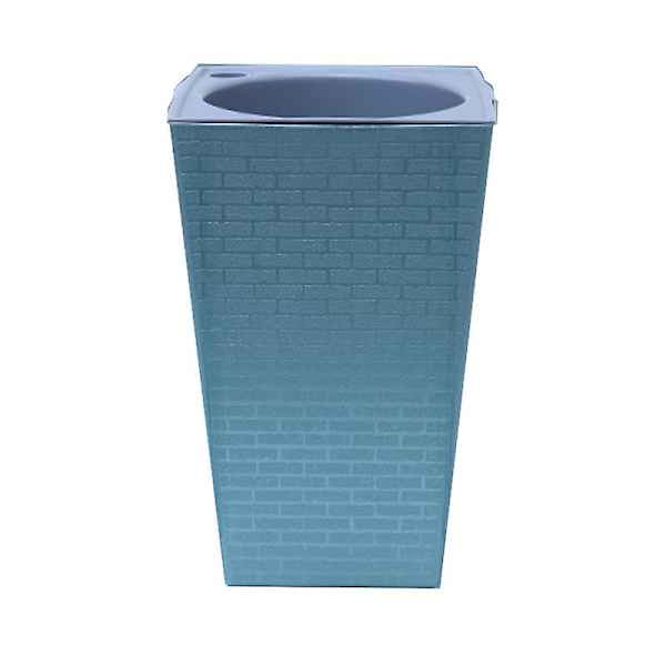 HK Tegelmönstrad Blomkruka Imitation Metall Plast Blomkruka Fyrkantig Och Hög Typ För Trädgårdskruka Coppery Middle