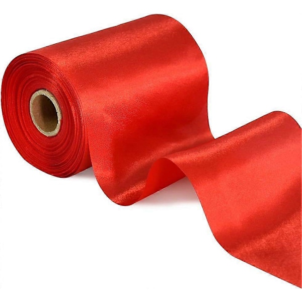 Bred Rött Satinband - 10 cm, 20 meter [HK]