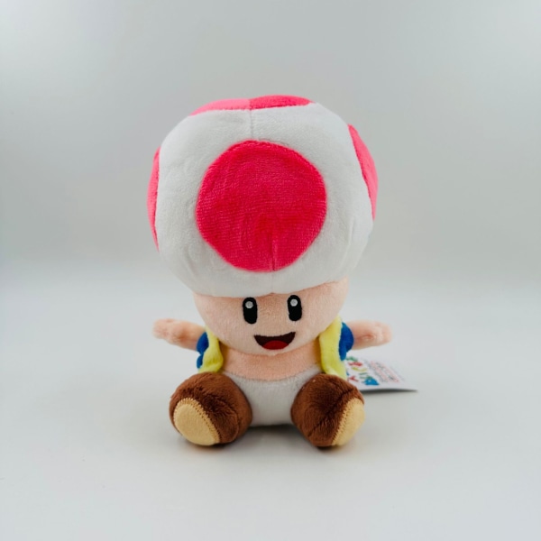 17 cm Super Mario 5-värinen istuva sieni mies rupikonna rupikonna rupikonna rupikonna pehmo nukke irrotettavalla liivillä[HK] 17cm A New model-Purple red mushroom man