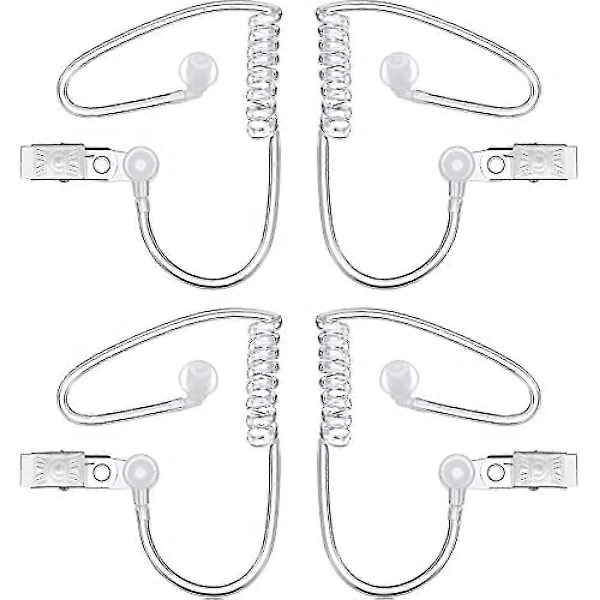 4-pack Spion Öronmussla Leksaker Säkerhet Headset Öronmussla Agent Spion Öronmussla Kostym Rekvisita Snäpp På Ersättnings Akustisk Tub För 2-vägs Radio O He[HK]