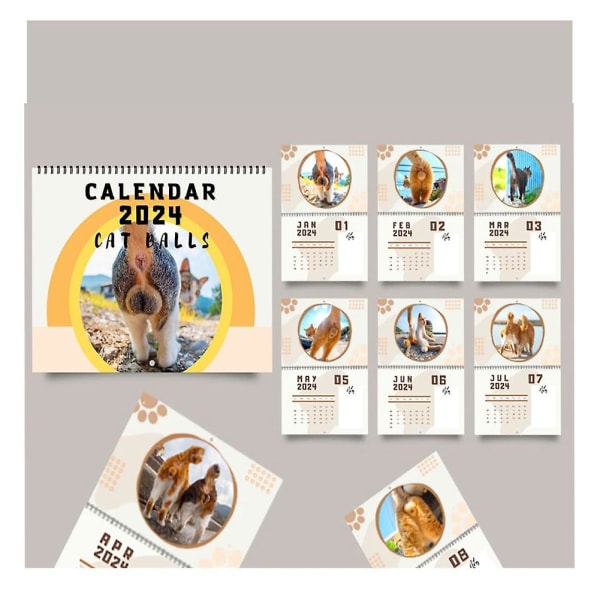 Butthole Calendar 2024, Balls Calendar 25x19cm Funny Butthole Kalenteri, 12 kuukauden pallot ([HK])