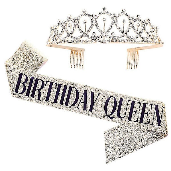 Födelsedagsfest Tiara och Axelrem Set[HK] QUEEN Gold