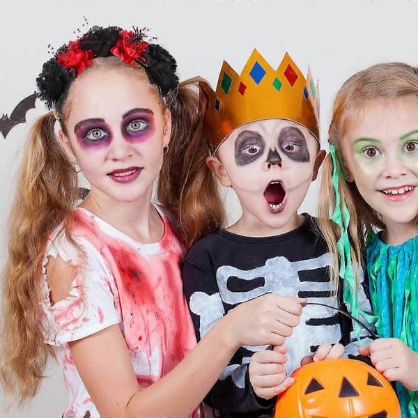 Simulerte Blomster Hodeplagg Halloween Hårbøyle for Kvinner 1 stk Rød Blomsterhårbøyle[HK]