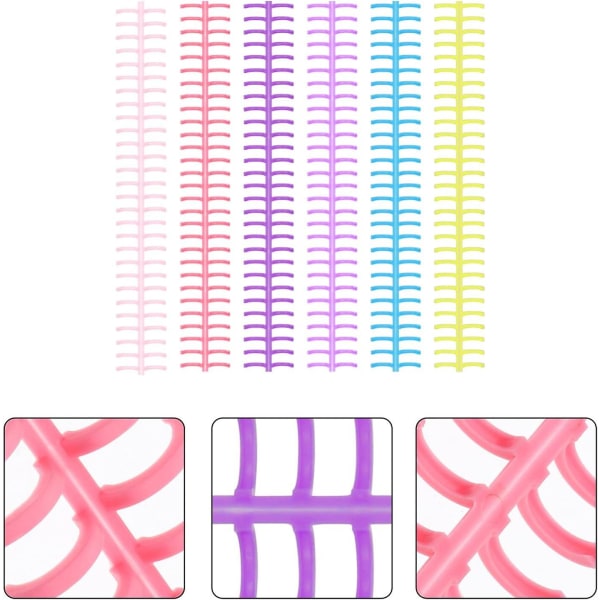 6 stk (6 farger) 10 mm Dobbel bokbinding Løsbladpermer Plastringkammer Bindeklips Notebook Spirals Coils([HK])